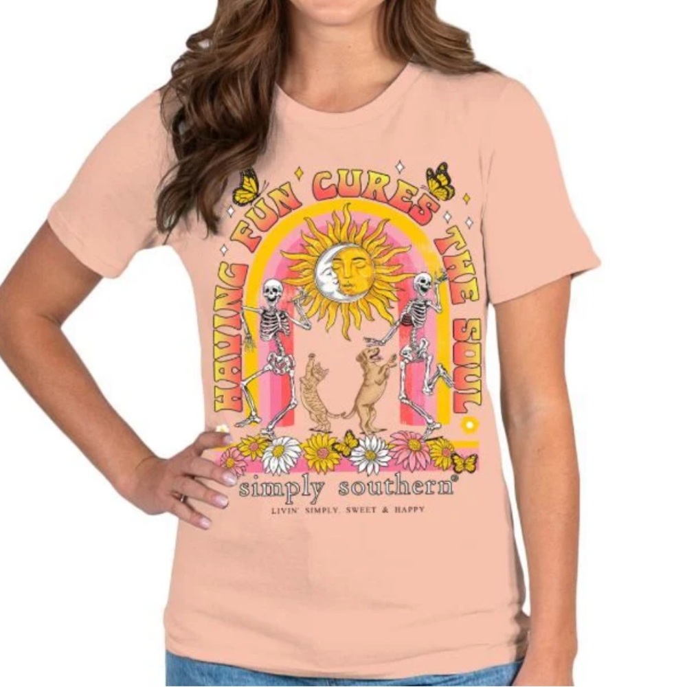 Simply southern having fun cures the soul tee shirt XL NWT